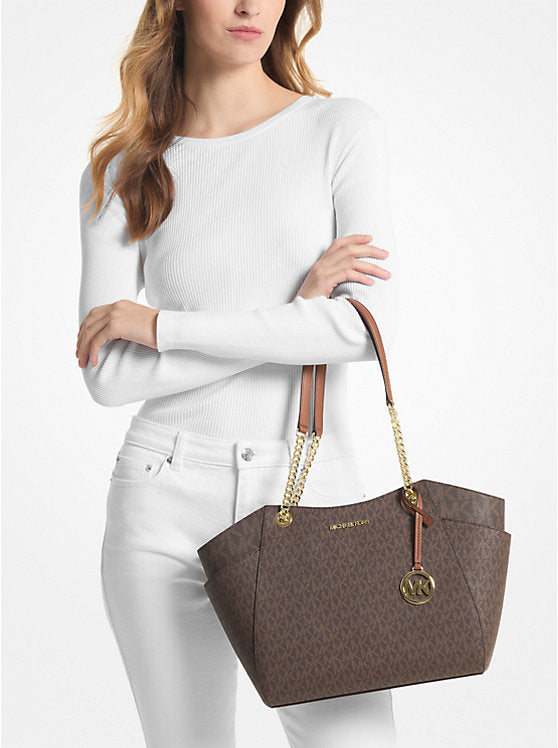 Michael Kors Bolso de hombro grande con el logotipo de la firma Jet Set