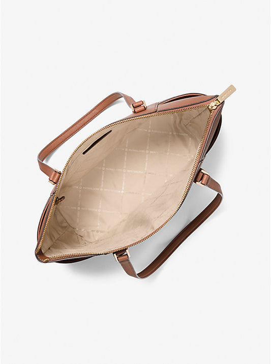 Michael Kors Bolso tote grande Charlotte de piel saffiano con cremallera superior