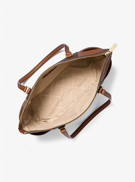 Michael Kors Bolso grande Charlotte con logotipo y cierre de piel