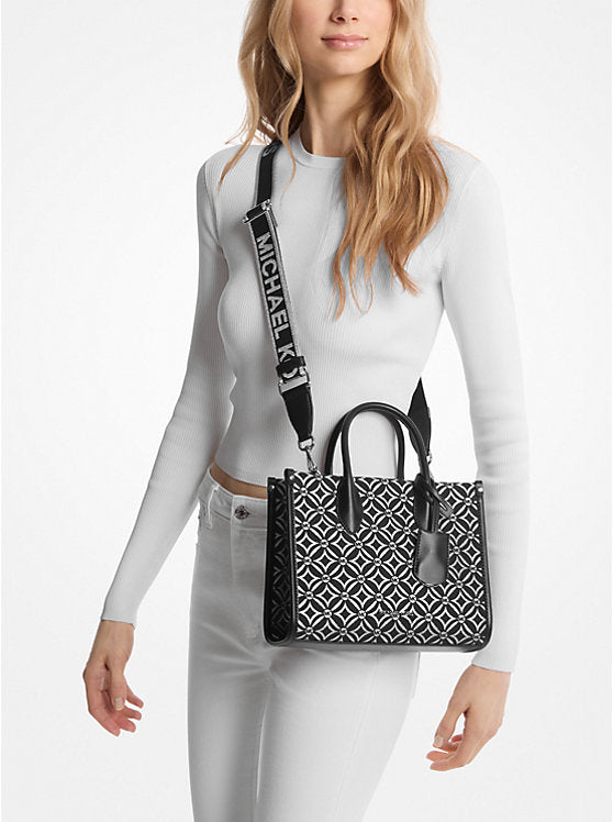 Michael Kors Bolso bandolera Mirella pequeño de jacquard con logotipo metálico