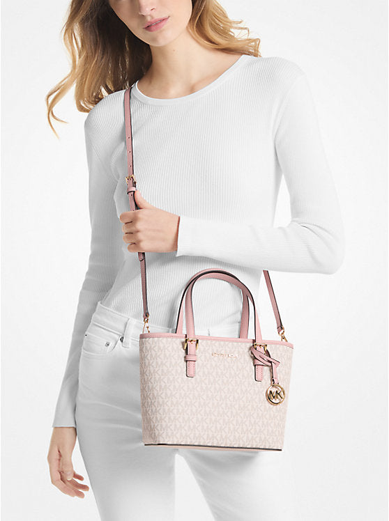 Michael Kors Jet Set Travel Bolso extrapequeño con cremallera superior y logo